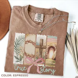 Comfort Colors True Story T-shirt Christian Easter Shirt For Women, Easter Outfit For Kids Easter Gift, Jesus Tshirt, Boho Christian Shirt Gift For Women, Cotton Fablic
