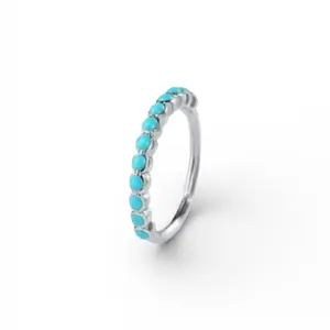 Turquoise Design 8 mm 18 Gauge Hoop Piercing