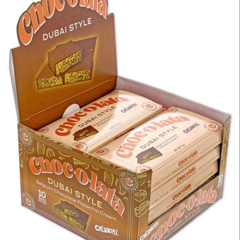 Chocolata Dubai Style Belgium Chocolate Bar with Pistachio - Dessert Snack, Net Weight 7.5 oz Bonbon