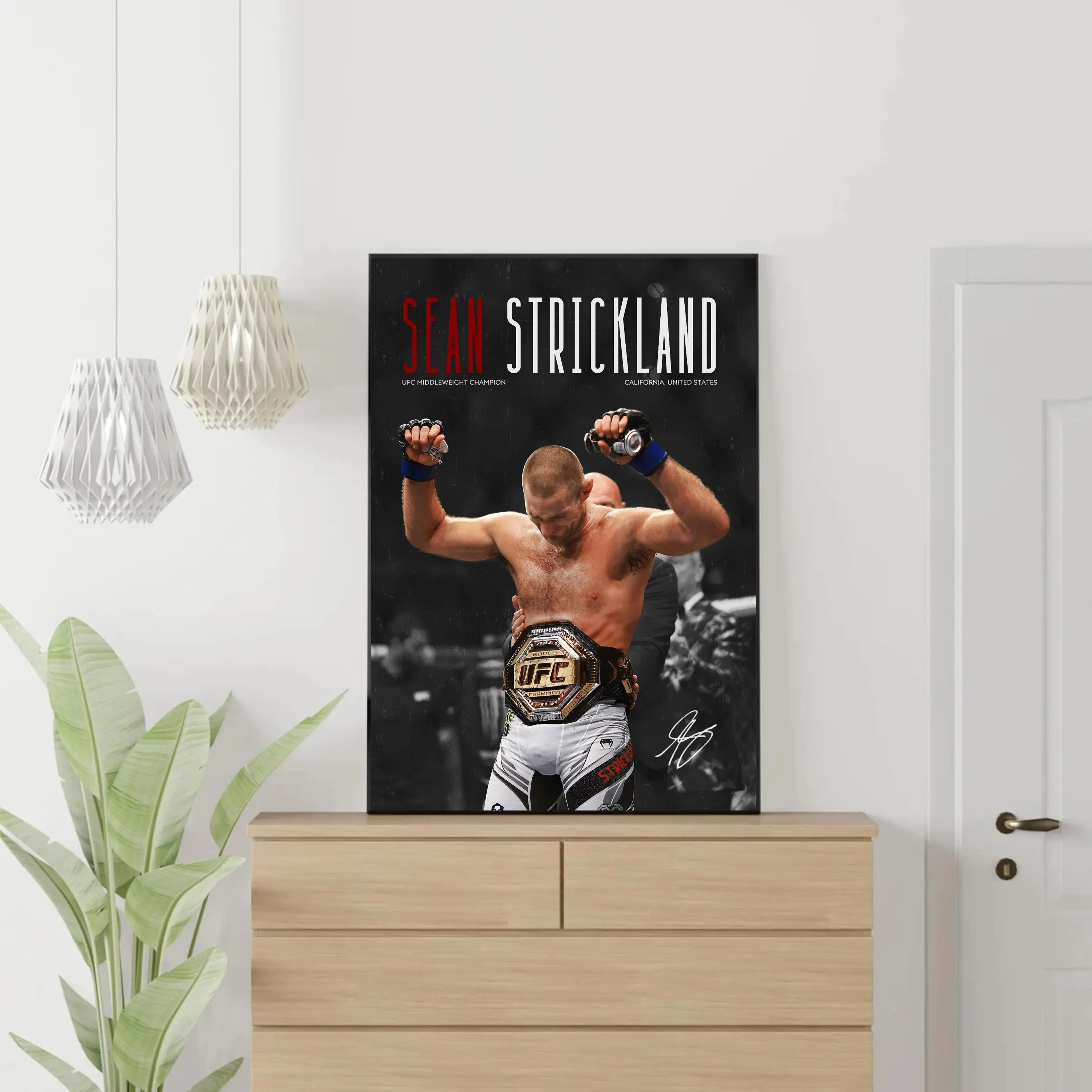 Sean Strickland POSTER UNFRAMED, mma print, fighter motivational POSTER UNFRAMED, gift for mma fan, bedroom wall decoration, sport wall art