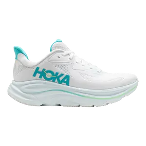 Hoka Clifton 10 Women's Running Sneakers White & Cielo Blue Lace-Up All-Season Lightweight Breathable Mesh Comfort Shoes with Signature Cushioning