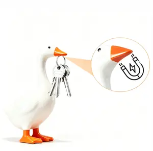 Magnetic Goose Key Holder, Cute Duck Key Hanger, Fun Resin Key Organizer for Entryway Desk Decor, Unique Gift, TikTok Viral