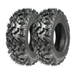 【GARVEE】ATV UTV All-Terrain Tires, 2 Pack 6 Ply Heavy-Duty Build, 18mm Deep Step Tread, Solid Off-Road Performance, Tubeless Structure, for Mud, Sand, Trail, Gravel Ground, Compatible with 12 Inch Rim, Size 25x10-12 & 25x8-12