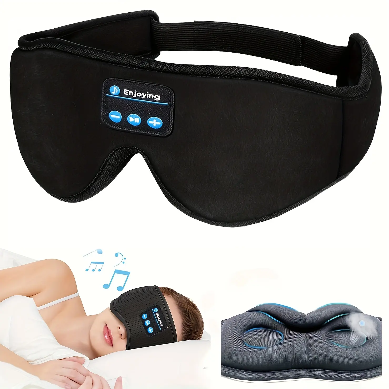 EOWULFROST Multifunctional Sleep Earbuds with Ergonomic Wireless Design, Includes 3D Eye Mask, Perfect for Night and National Day Relaxation at Home, Sleep Aid Products, Sleeping Eye Mask