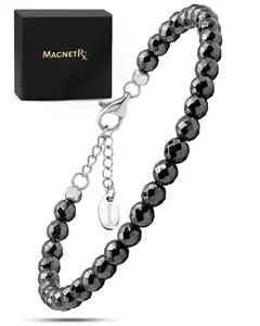 MagnetRX Hematite Magnetic Anklet (6mm Faceted Beads)