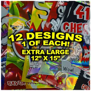 12 Pack 1lb (12" x 15") Heavy-Duty Zip Storage Bags Mystery Bundle - Assorted Designs