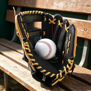 Baseball Catcher Glove, Leather Baseball Glove for Adults and Teens, Softball Gloves for Outdoor Sports, Training and Competition Use