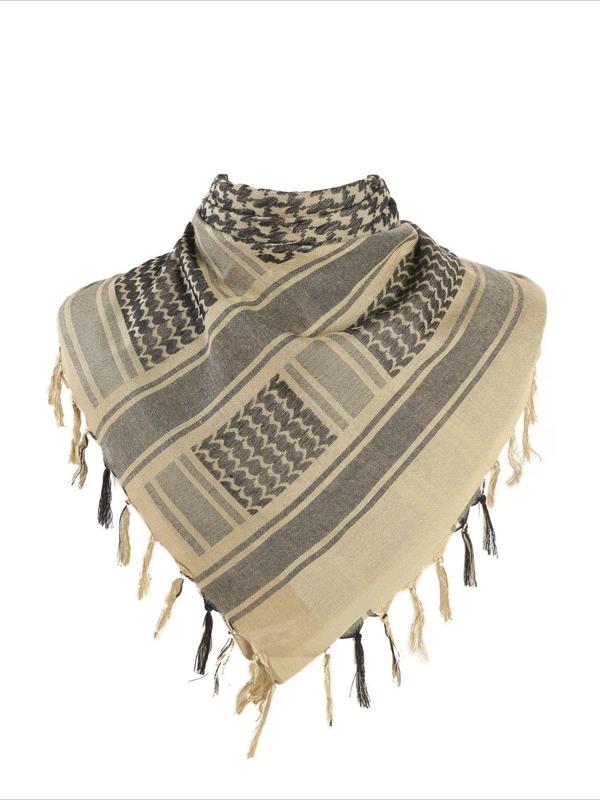 Tactical Hunting Scarf, Neck Scarf, Arab Wrap with Tassel, Tactical Desert Scarf, Fashion Accessories for Men & Women