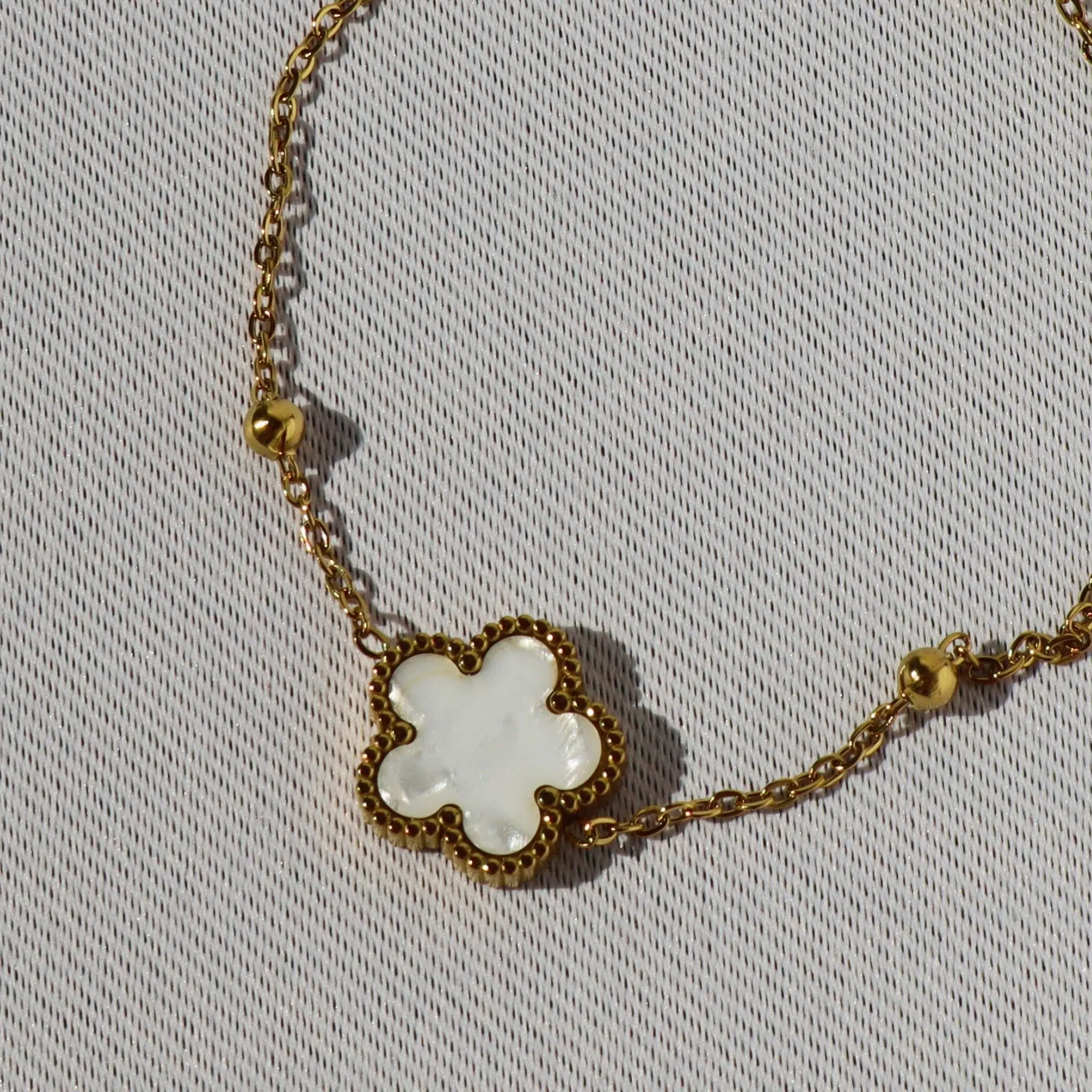 Pearl Blossom Bracelet, 18K Gold Plated Steel (petite fit - runs small)