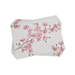 Pimpernel Set of 4 Pink Blossom Cherry Blossom Heat & Stain Resistant Floral Placemats (12" x 16")