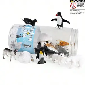 15-Piece Mini Arctic Animal Set, Includes Penguins Polar Bears & Rabbits, Perfect Birthday Gift for Wildlife Lovers Kids, Educational Toy Figures