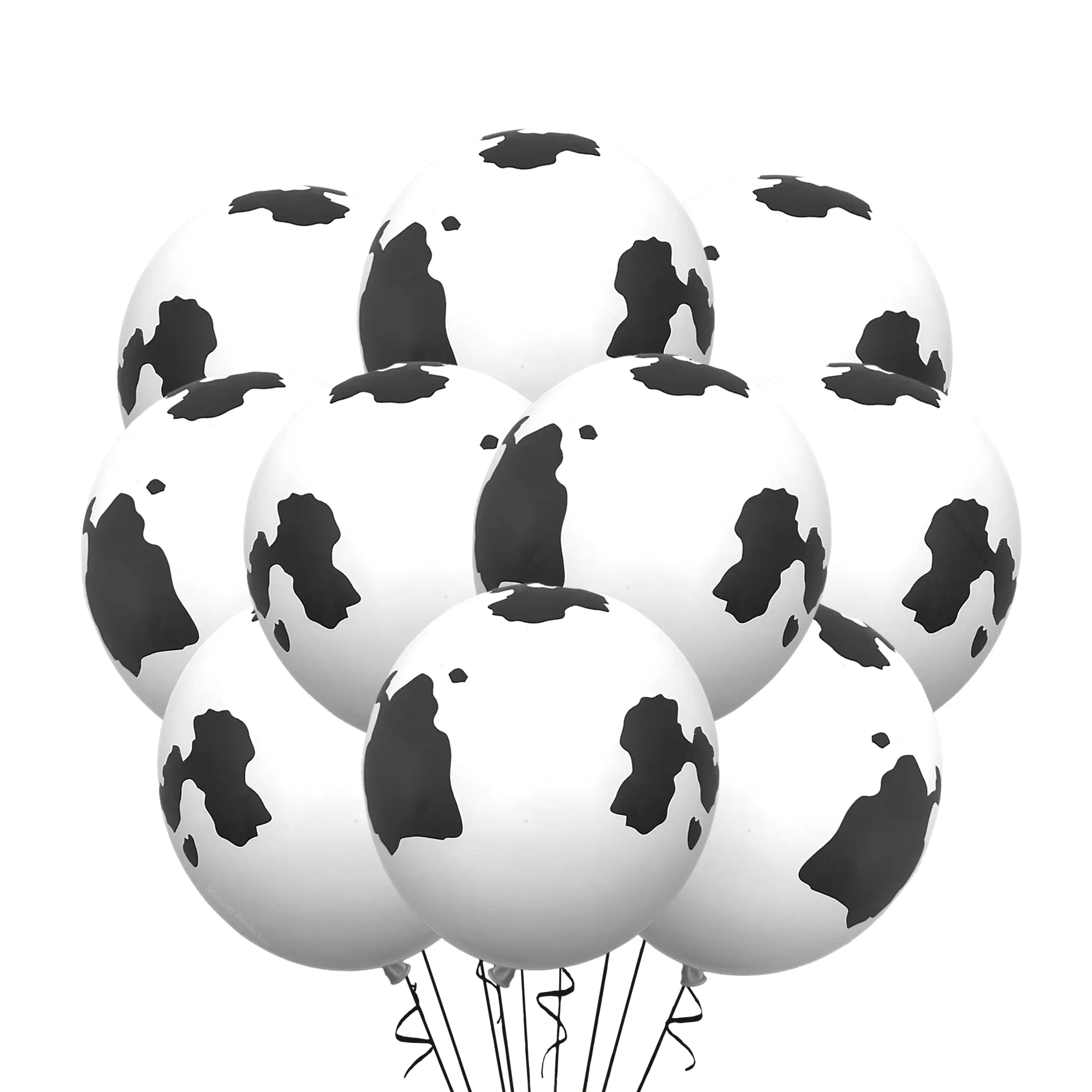 Malayan Products Cow Balloons Latex 12ct Moo Farm Party Event Decorations 12in Standard Size Ideal for Birthdays and Barnyard Theme