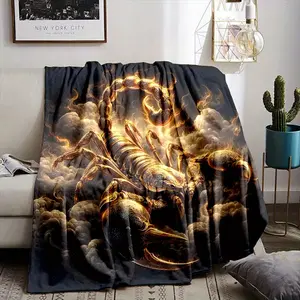 Scorpio Constellation Printed Flannel Blanket - Modern Digital Printed Polyester Microfiber, Soft and Reversible for All Seasons - Office Lunch Break & Family Use - Ideal Gift for Family and Friends