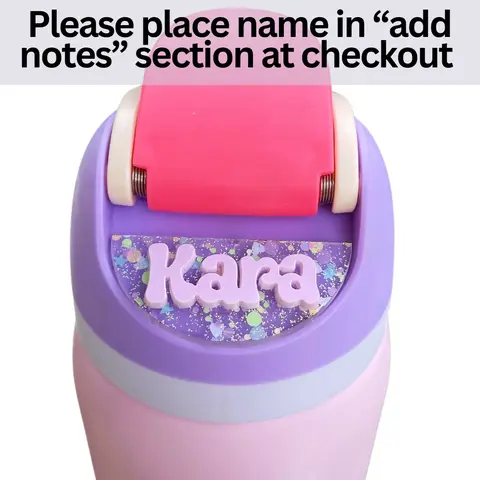 Personalized Owala Nameplate Topper Accessory for 16 oz 24 oz 32 oz 40oz Bottles Customizable Acrylic + Adhesive