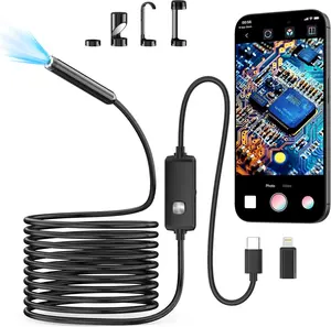 5mm/0.196in Mini Camera Industrial Cameras Endoscope 480P, Android Mobile Phone Camera, Pipeline Detection, Industrial, Automotive Repair, Carbon Deposition, Visual Repair, Air Conditioning Probe