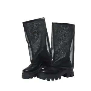 Women's Fashion black mesh boot