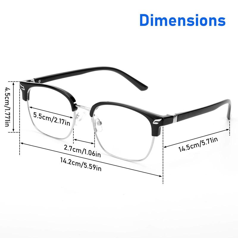 2026 New Simple Anti-blue Light Semi-rimless Browline Eyeglasses for Everyday Use,Basic Frame Fashion Eyeglasses foe Women & Men,Fashion Eyeglasses for Party,Daily Clothing Decor