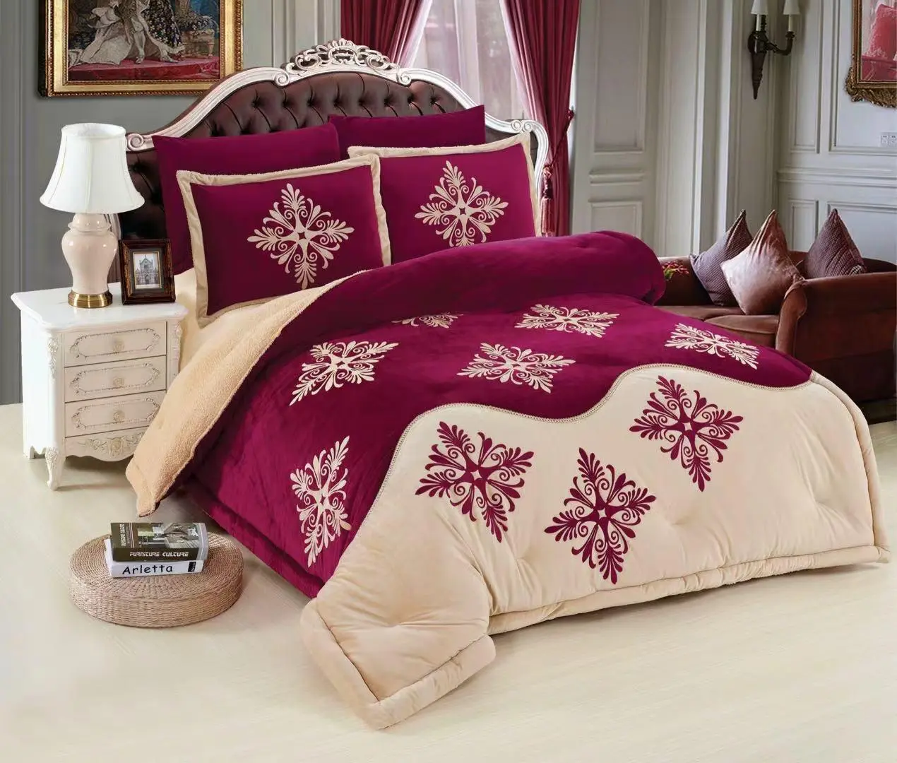 King Size 7 Piece Luxury Comforter Blanket Set  12 Lb