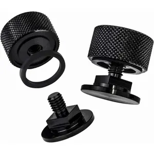 Welding Hood (Pipeliner) Helmet Fasteners Black Headgear Replacement Accessories Screws Flip Aluminum Anodized w/Silicone Washer Non-slip 1 Pair
