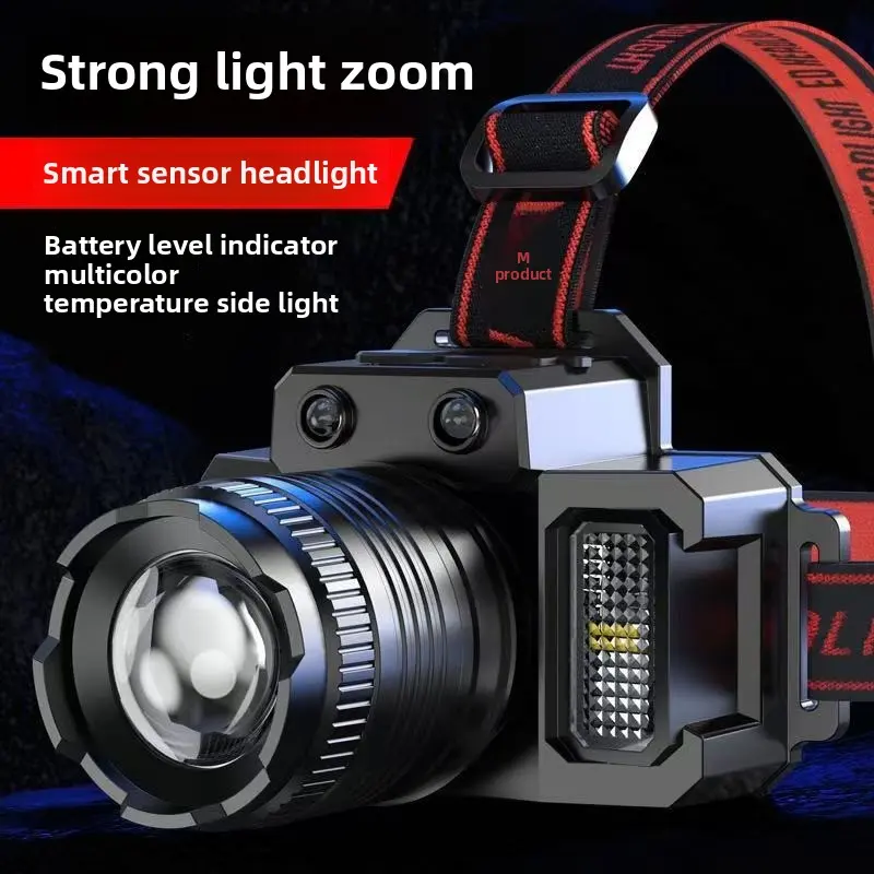 Super bright LED Headlamp Rechargeable，Adjustable Headband, Outdoors Camping, Running,portable headlight home emergencyoutdoor camp motion sensor Running, Portable Adjustable Led Beads Headlight, Outdoor Lighting Supplies.