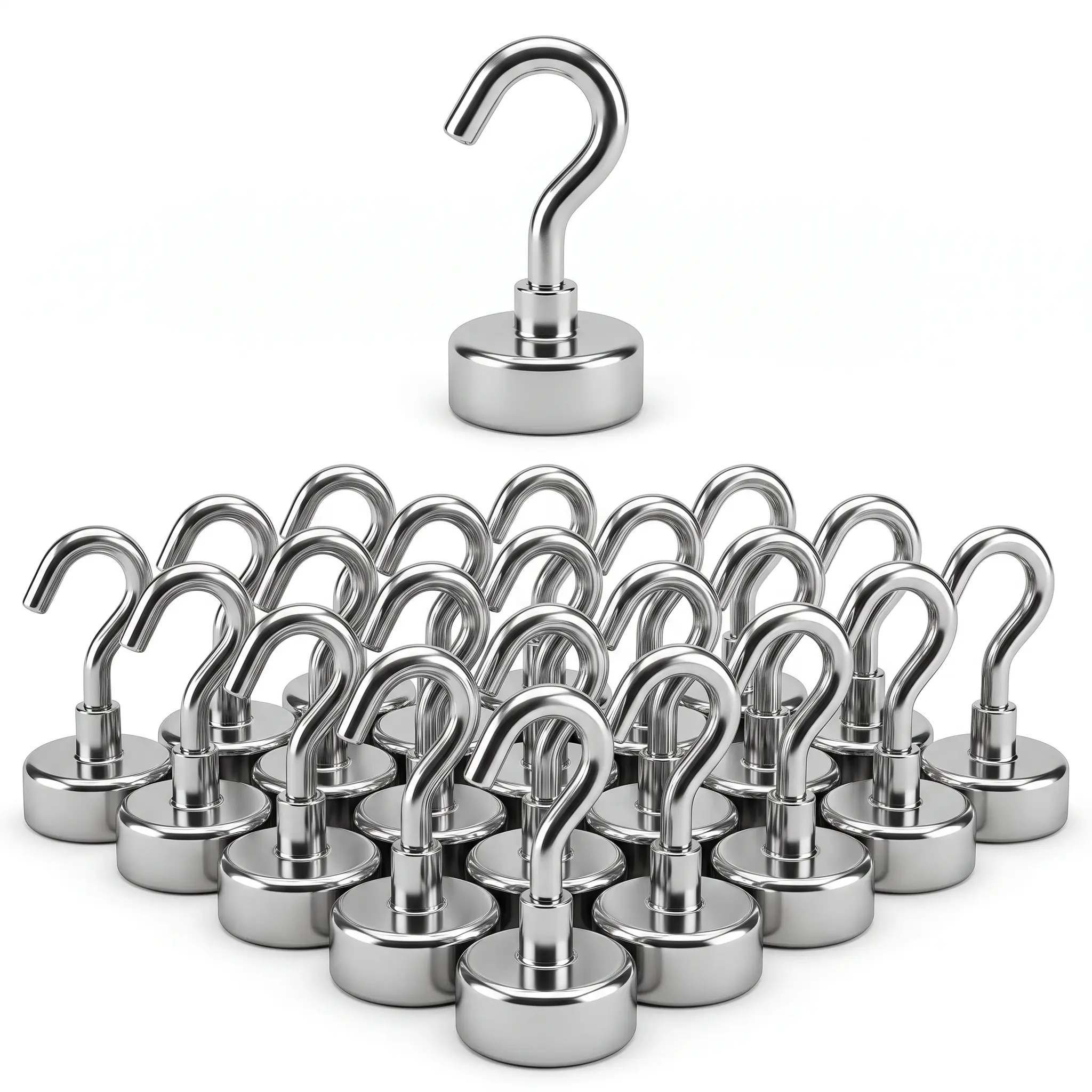 20-Pack Heavy-Duty Magnetic Base Hooks, 25LB Strength, Multifunctional Swivel Hooks, Ideal for Kitchen, Garage Hanging, Magnetic Base Hook