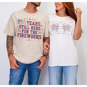 Funny Couples 250 Years Shirt – Still Here for the Fireworks Matching Tees, Cute Chaotic Relationship Gift, 4th of July Couple Outfit