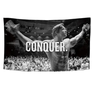 Conquer Gym Motivational Poster, 1 Count Gym Decor Backdrop, Indoor Backdrops, Fashionable Wall Hanging Banner for Home Gym, Party Decoration, Party Decorations Banners outdoorfun
