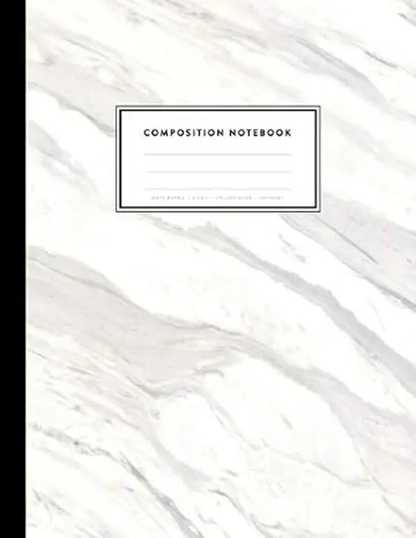 Composition Notebook - White Marble, 8.5 x 11, College Ruled, 100 pages: Ocean White Marble (Office & School Essentials)