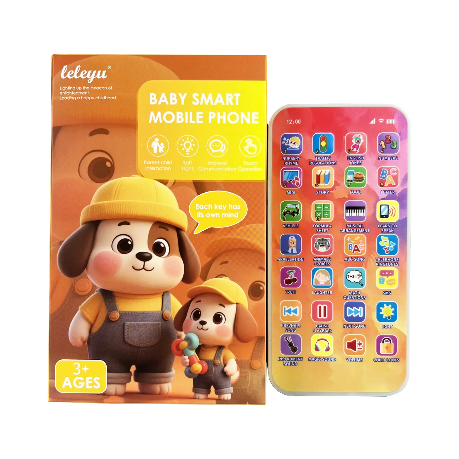 Kids Smart Toy Phone for Toddlers | Interactive Learning Phonewith Music, Lights, ABC, Numbers & Nursery Rhymes | BabyEducational Pretend Play Phone with Touch Screen & Lock2SKUFunction | Best Birthday Gift for Kids 3+