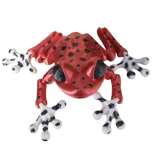 3D Printed Articulating Frog Figurine Plastic Home Shelf Decoration Ornament Gift Sculpture