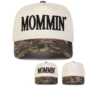 Unisex MOMMIN Letter Embroidered Two Tone Five-panel Baseball Cap Outdoor Adjustable Sunscreen Leisure Hat Spring Autumn Travel Tourism Beach Vacation