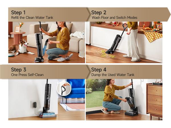 DREAME G10 Pro Lite Wet Dry Vacuum Cleaner, Cordless Vacuum Mop All in One with Auto Self-Cleaning, Cordless Floor Cleaner Machine for Hard Floors, Edge Cleaning Wet Dry Vacuum,back to school,back to school haul