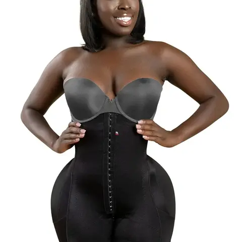 Stage 3 Strapless Colombian Faja | Powernet Waist Sculpting + Posture Rods | Hourglass Bodyshaper | High Compression Short Cut | Anti-Roll Fit | 3 Hook Levels | Snatched Body