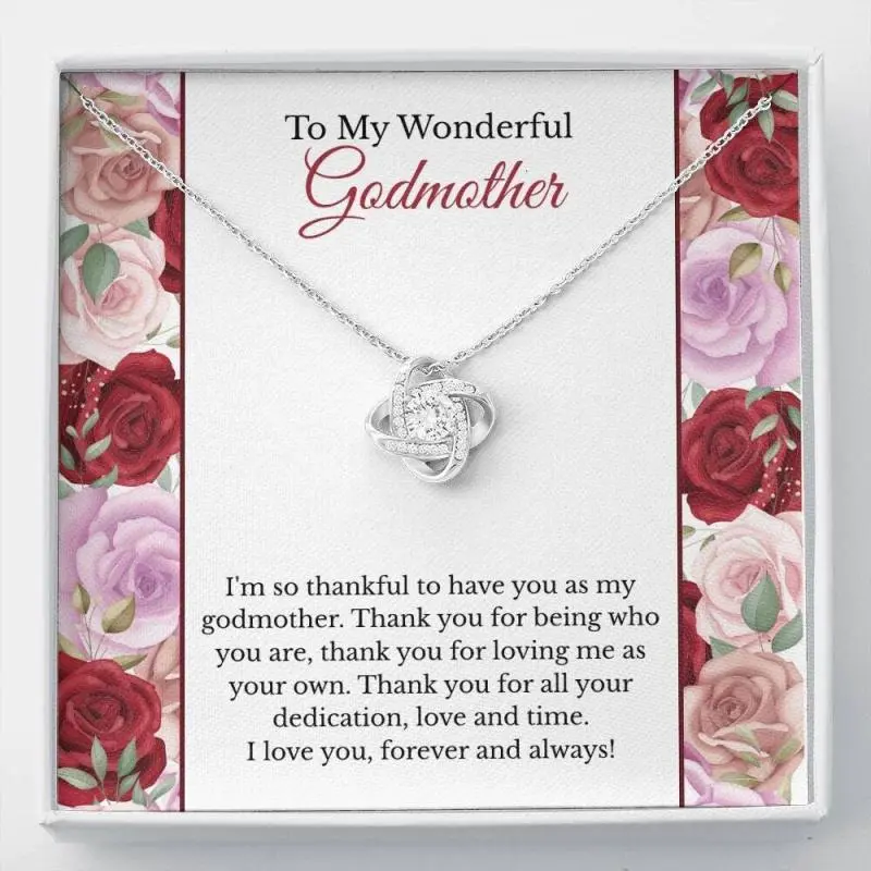 Godmother Necklace, Unique Godmother Gifts, From Goddaughter Or Godson, Christmas Gift From Godchild, Godmom Birthday, Godmother Jewelry Personalized Jewelry, Custom Message Card, Gift Box