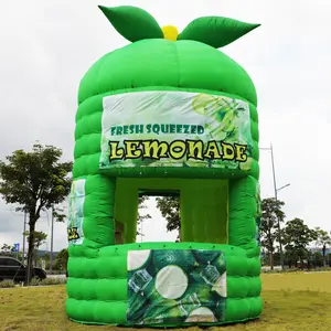 Inflatable Lemon Stand Booth Inflatable Lemon Tent Booth with Blower - Bright Green 10x10x15ft Pop-Up Display Kiosk for Events, Promotions, Farmers Markets, Brand Activations & Outdoor Advertising