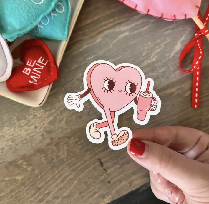 Cute Trendy Coquette Heart Sticker - Retro Design for Book Lovers & Book Clubs - Ideal for Various Occasions and Decorative Ornaments
