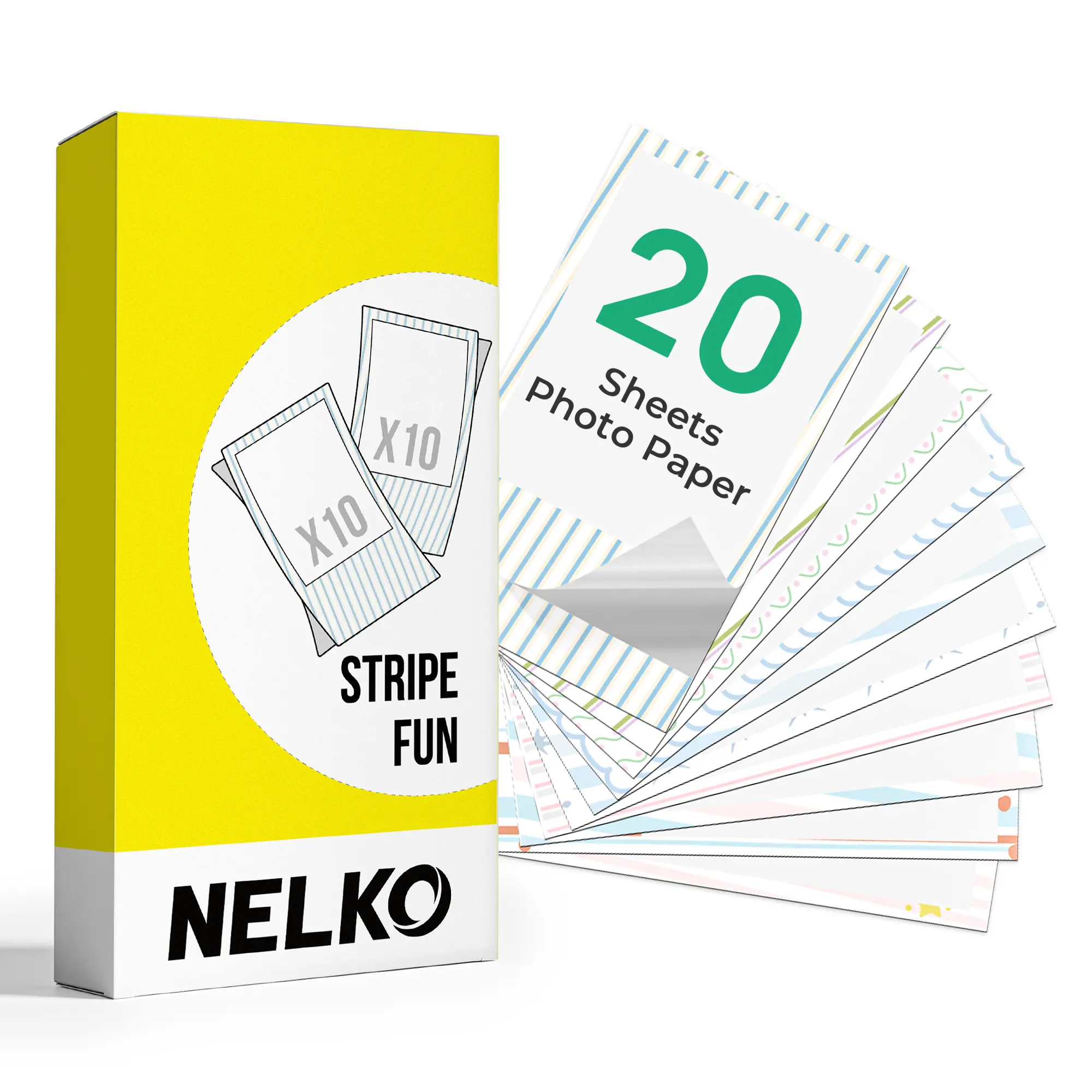 Stick Paper 20 Sheets-Geometric Frame Theme