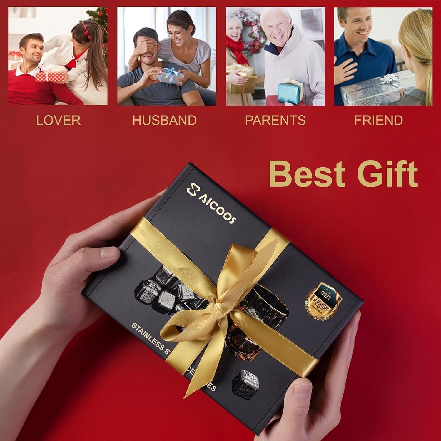 12 Pack Reusable Whiskey Stones 304 Stainless Steel Ice Cubes for Drinks Chill Without Diluting Whiskey Scotch Bourbon Gifts Drinkware 2.7 cm