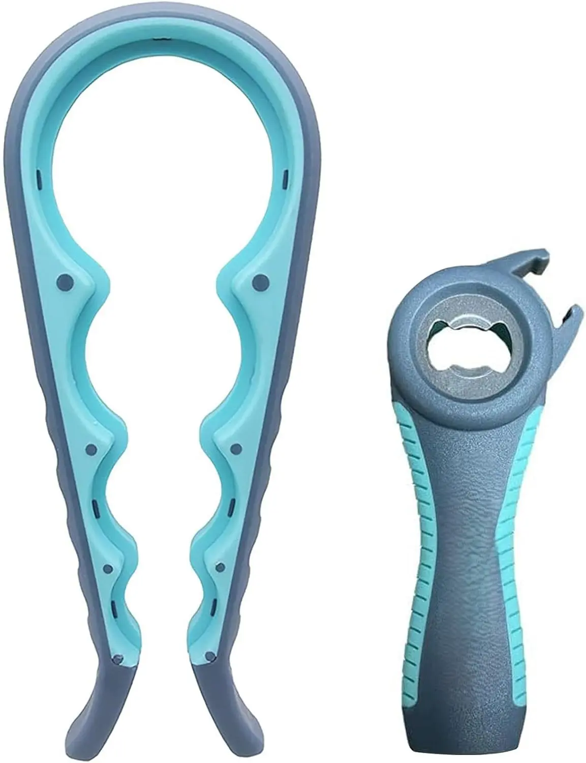 5-in-1 Jar & Bottle Opener, Multifunctional Kitchen Opener Tool, Easy-Grip Jar Lid, Bottle Cap & Can Opener, Blue