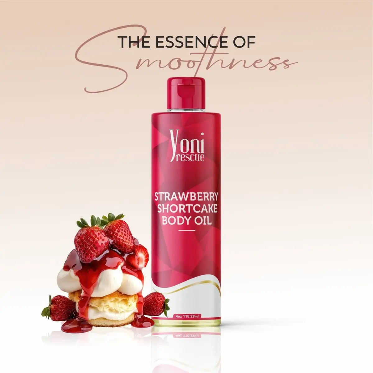 Strawberry Shortcake Body Oil, 4oz, with Apricot, Jojoba, Avocado Oils & Vitamin E Oil, Fast-Absorbing, Nourishes and Hydrates Skin, Body Care, Fig layer Fragrance Moisturizer