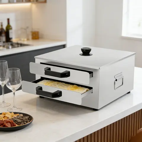 Double Tier Rice Noodle Roll Machine 304 Stainless Steel Steamer for Home Kitchen