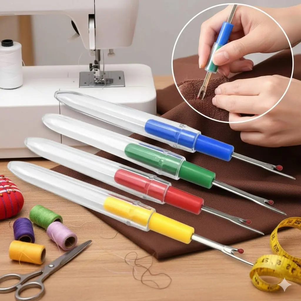 Precision Seam Ripper with Non-Slip Grip - Ultra-Thin & Durable Thread Remover Tool for Sewing, DIY Craft, Fabric Cutting & Tailoring Supplies, Sewing Tools. Ergonomic Design for Home & Professional Use.
