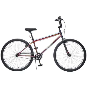 26 Inch BMX Style Mountain Bike 26" Students Bicycle,1/ Single Speed Steel Frame MTB with BMX Handlebar, 26 X 2.35 Inch Bike Tires, DISC Brakes for Men Women Adult Senior