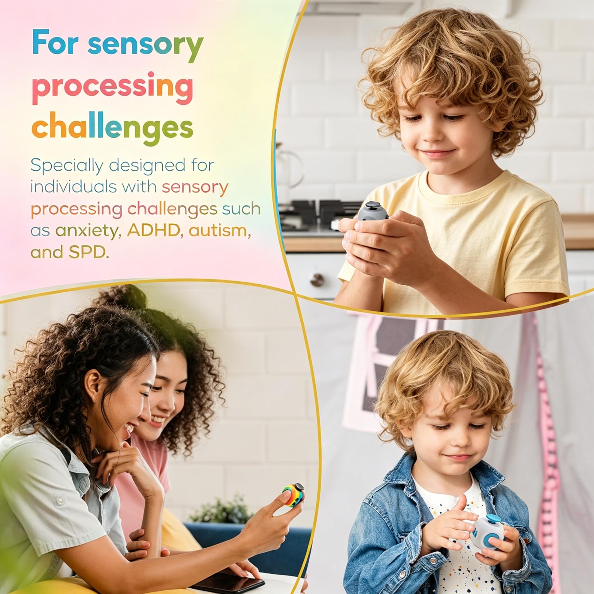 Infinity Stress Relief Cube for Adults & Kids | 6-Sided Fidget Toy, Boosts Concentration & Mindfulness, Silent & Audible Modes, Includes Portable Carry Case