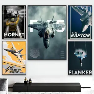 F-22 Raptor Military Decor - Stealth Fighter Waterproof Wall Art, High-Quality Easy-Peel Print for Man Cave, Office & Bedroom, Premium Gift for Him