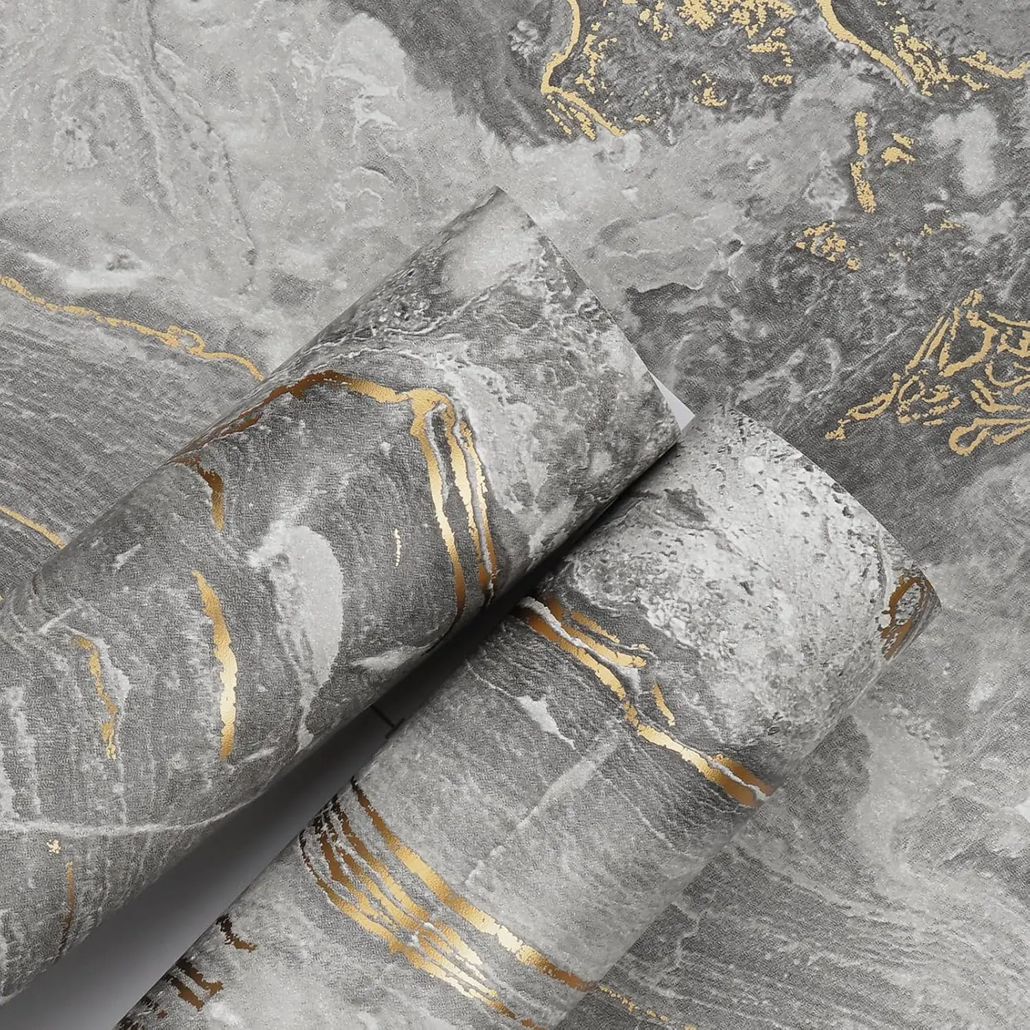 Grey  Marble Contact Paper for Countertops Peel and Stick  Matte Self Adhesive Wallpaper Vinyl Modern Kitchen Backsplash Liquid Marble Wall Paper for Bathroom Table 15.75"x78"