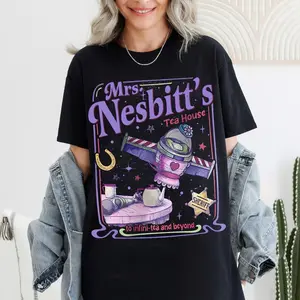 [Sale off up to 50%] Mrs Nesbitt's Tea House Shirt, To Infini-tea T Shirt, Retro Family Theme Park Shirt, Funny Story Book Lover Gift, Graphic Streetwear T-shirt