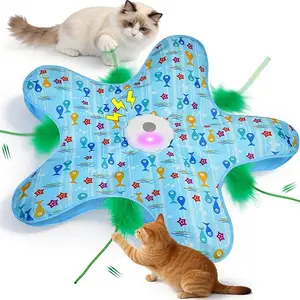 Rechargeable Hide & Seek Cat Toy – Interactive Kitten Toy with 2 Wands, 3 Modes, 10-Min Auto-Sleep & Realistic Mouse Sounds