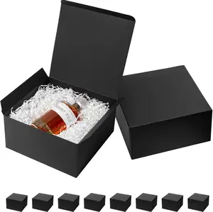 Black  Boxes with  10x10x5 Inches 10 Pack Groomsmen Proposal Cardboard  Box for Presents, Christmas, Wedding, Graduation, Holiday, Birthday Craft Present Packaging