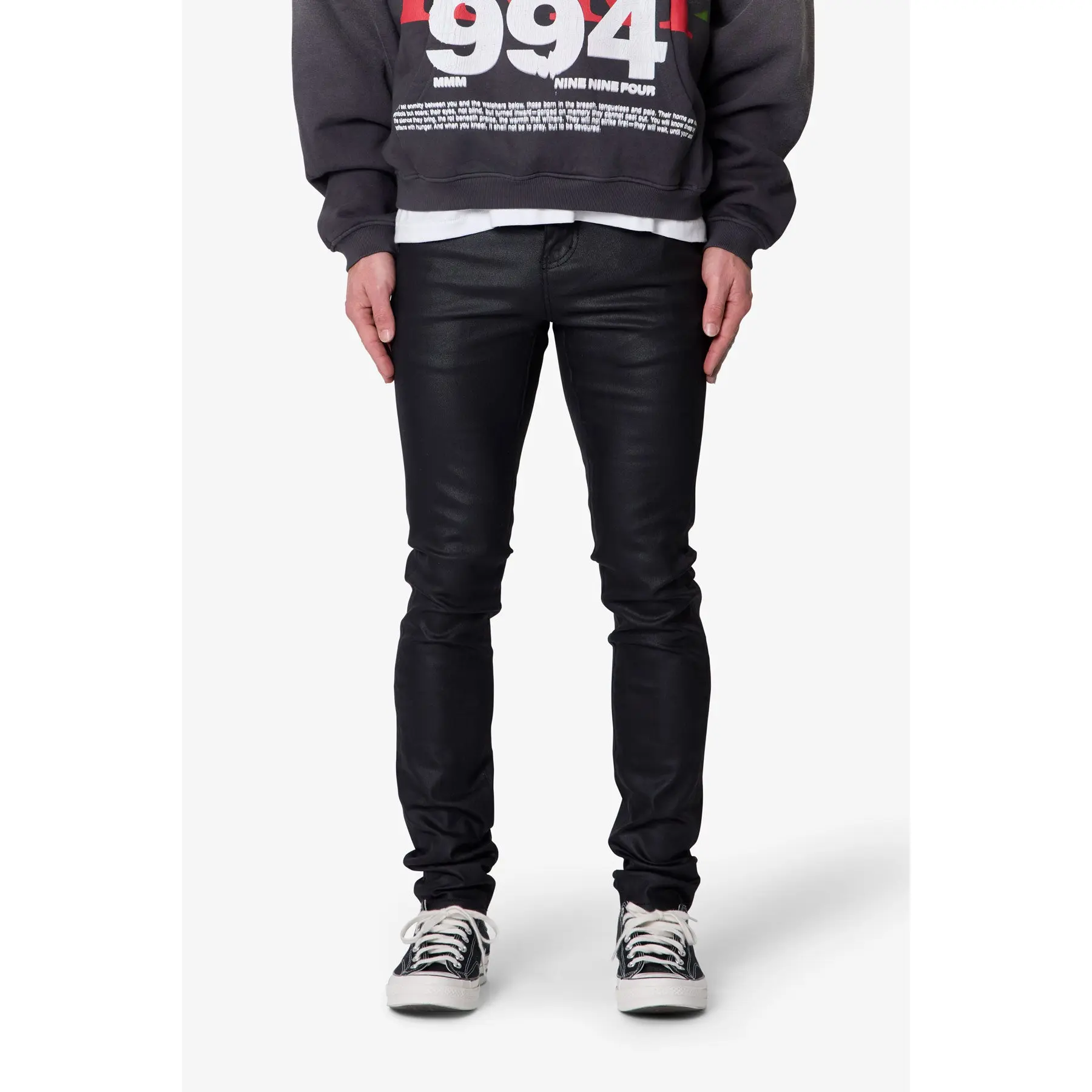 mnml Skinny Waxed Denim - Black